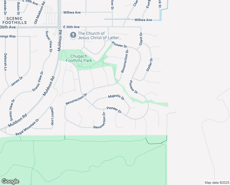 map of restaurants, bars, coffee shops, grocery stores, and more near 8331 Majestic Drive in Anchorage