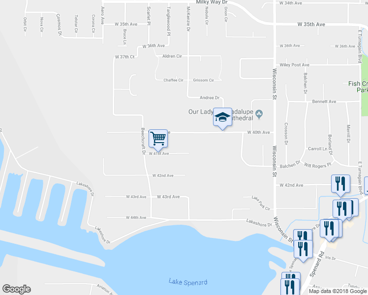 map of restaurants, bars, coffee shops, grocery stores, and more near 3504 West 41st Avenue in Anchorage
