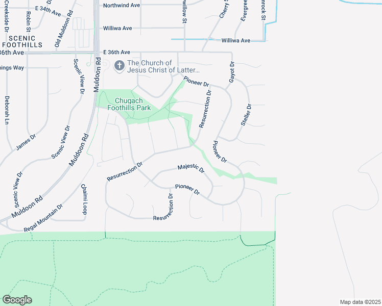 map of restaurants, bars, coffee shops, grocery stores, and more near 8331 Majestic Drive in Anchorage