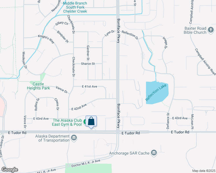 map of restaurants, bars, coffee shops, grocery stores, and more near 4109 Lynn Drive in Anchorage