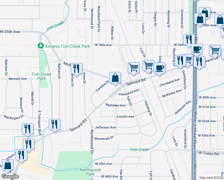 map of restaurants, bars, coffee shops, grocery stores, and more near 3940 Spenard Road in Anchorage