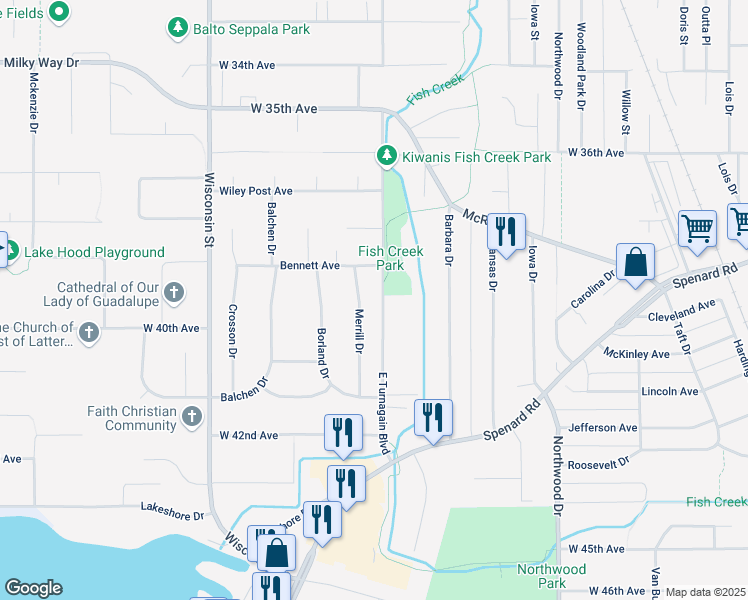 map of restaurants, bars, coffee shops, grocery stores, and more near 3910 East Turnagain Boulevard in Anchorage