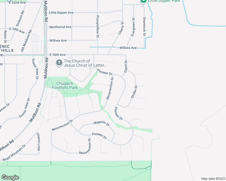 map of restaurants, bars, coffee shops, grocery stores, and more near 3909 Resurrection Drive in Anchorage