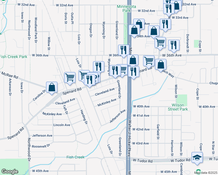 map of restaurants, bars, coffee shops, grocery stores, and more near in Anchorage