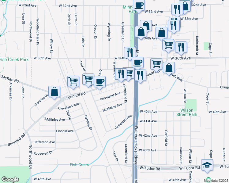 map of restaurants, bars, coffee shops, grocery stores, and more near in Anchorage