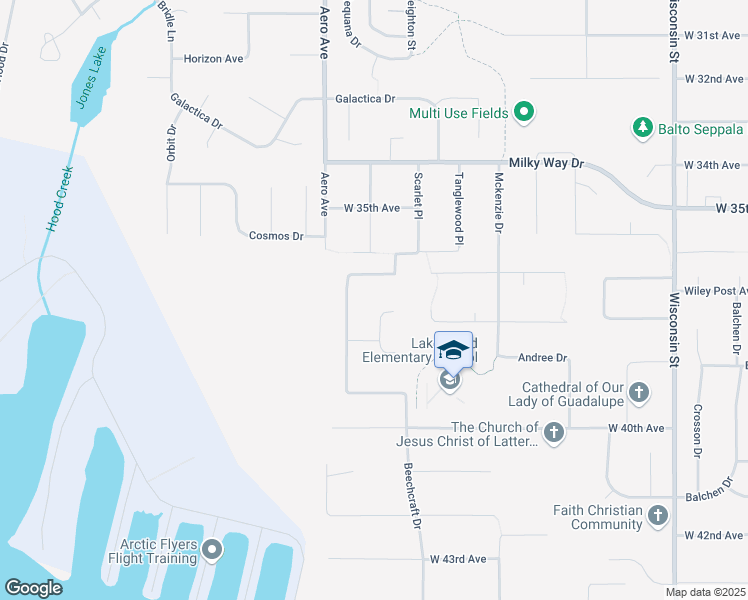 map of restaurants, bars, coffee shops, grocery stores, and more near 3739 Lincoln Ellsworth Court in Anchorage