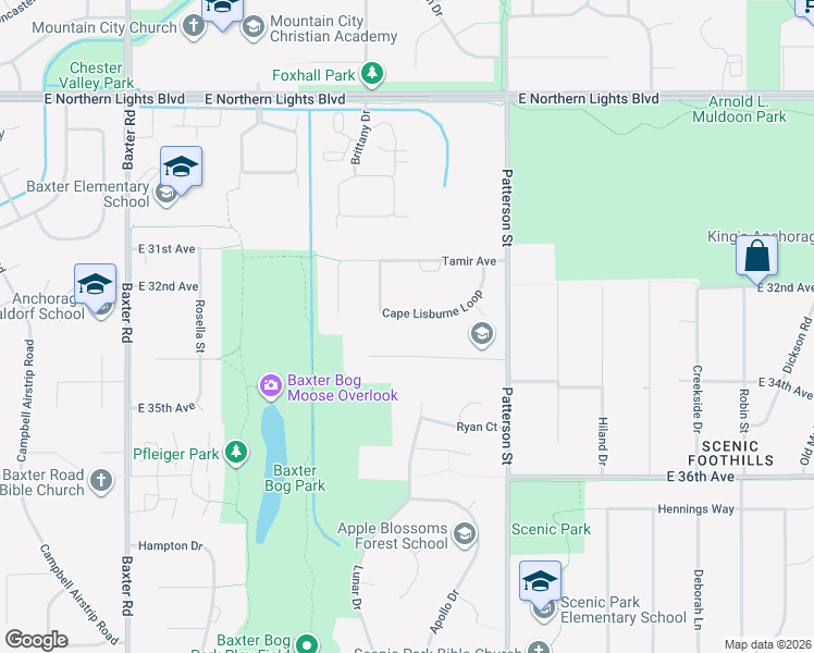 map of restaurants, bars, coffee shops, grocery stores, and more near 6908 Cape Lisburne Loop in Anchorage