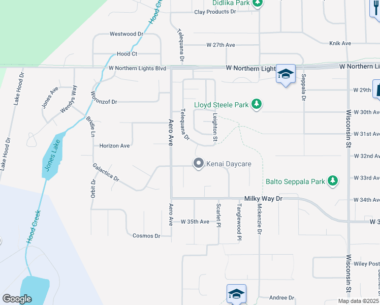 map of restaurants, bars, coffee shops, grocery stores, and more near 3100 Ward Place in Anchorage