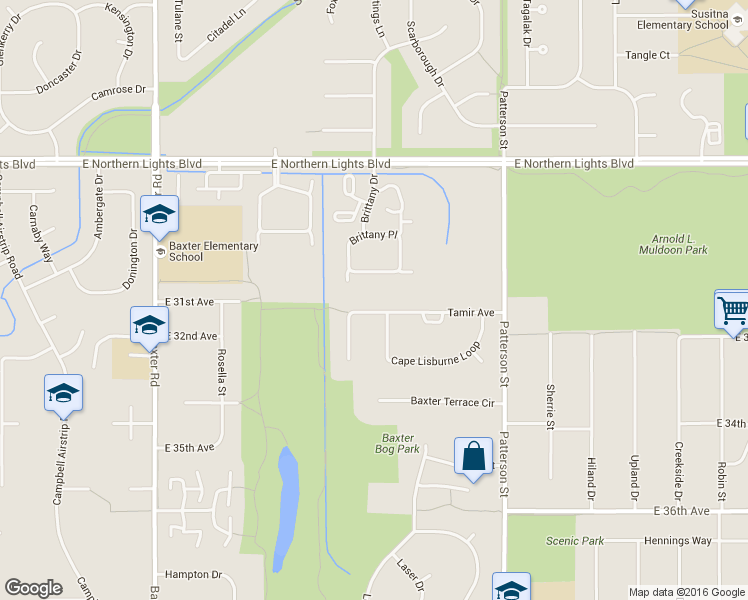 map of restaurants, bars, coffee shops, grocery stores, and more near 3108 Tayshee Circle in Anchorage