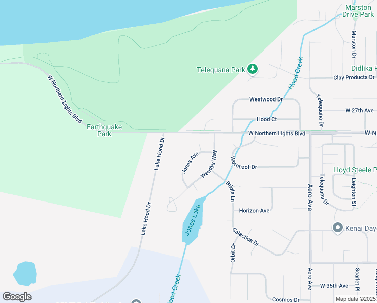 map of restaurants, bars, coffee shops, grocery stores, and more near 2906 Jones Avenue in Anchorage