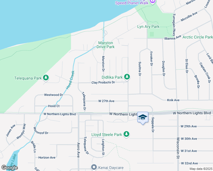 map of restaurants, bars, coffee shops, grocery stores, and more near 3637 Knik Avenue in Anchorage