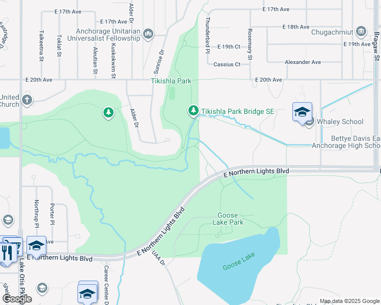 map of restaurants, bars, coffee shops, grocery stores, and more near in Anchorage