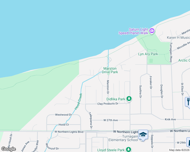 map of restaurants, bars, coffee shops, grocery stores, and more near 2211 Kissee Court in Anchorage