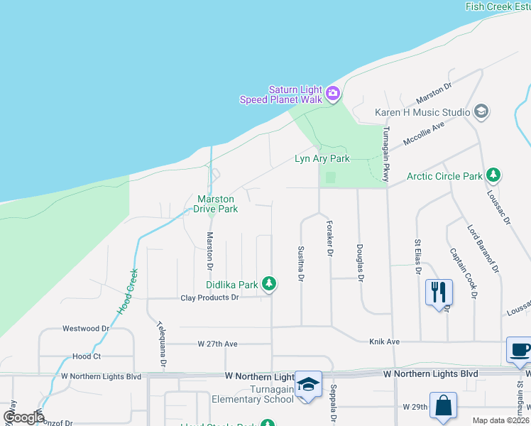 map of restaurants, bars, coffee shops, grocery stores, and more near 2114 Mckenzie Drive in Anchorage