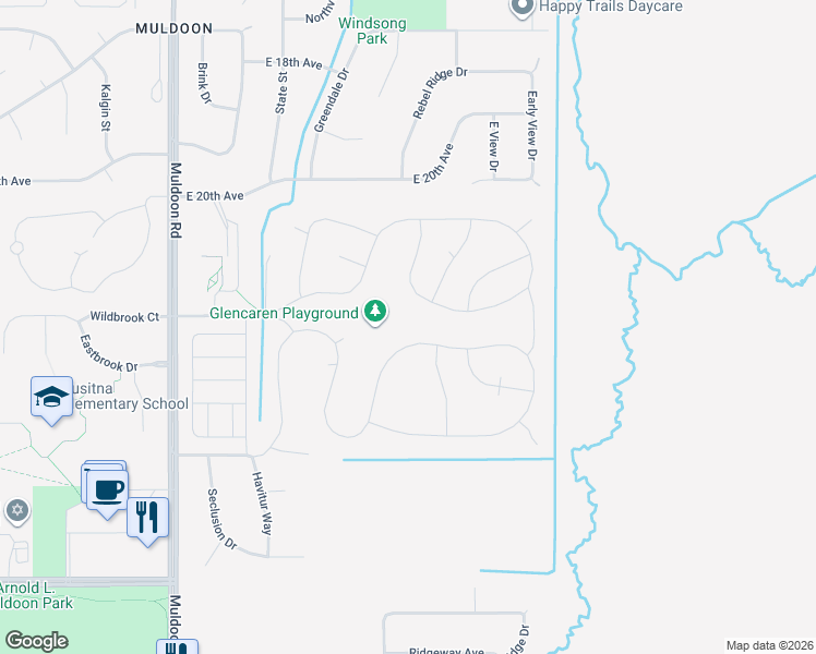 map of restaurants, bars, coffee shops, grocery stores, and more near 663 Pop Carey Drive in Anchorage