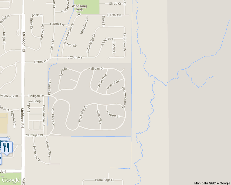 map of restaurants, bars, coffee shops, grocery stores, and more near Halligan Dr in Anchorage