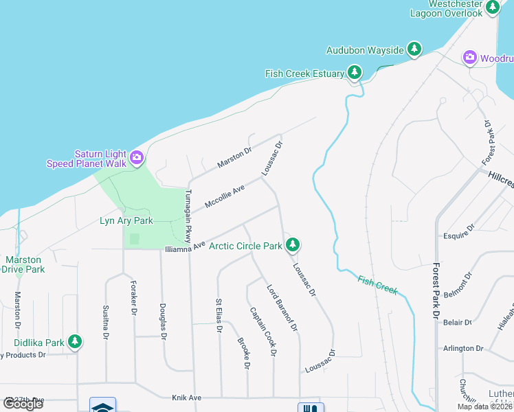 map of restaurants, bars, coffee shops, grocery stores, and more near 2130 Loussac Drive in Anchorage