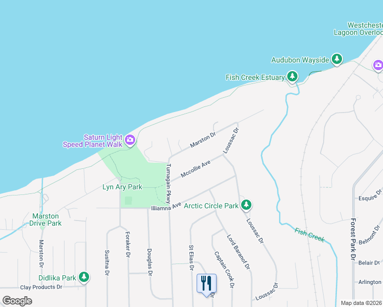 map of restaurants, bars, coffee shops, grocery stores, and more near 2934 Marston Drive in Anchorage
