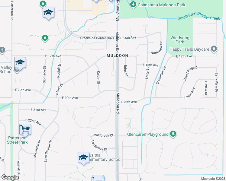 map of restaurants, bars, coffee shops, grocery stores, and more near 7750 East 20th Avenue in Anchorage
