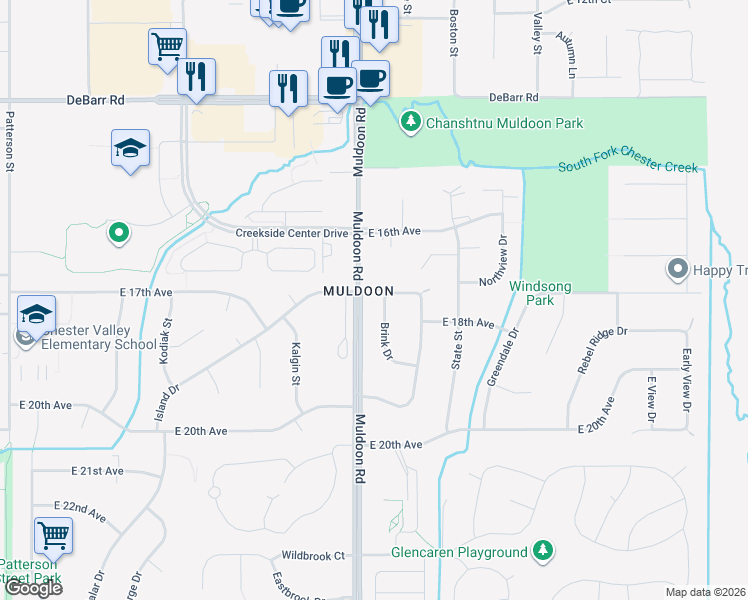 map of restaurants, bars, coffee shops, grocery stores, and more near in Anchorage
