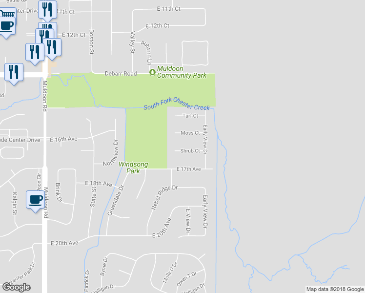 map of restaurants, bars, coffee shops, grocery stores, and more near 8531 East 17th Avenue in Anchorage