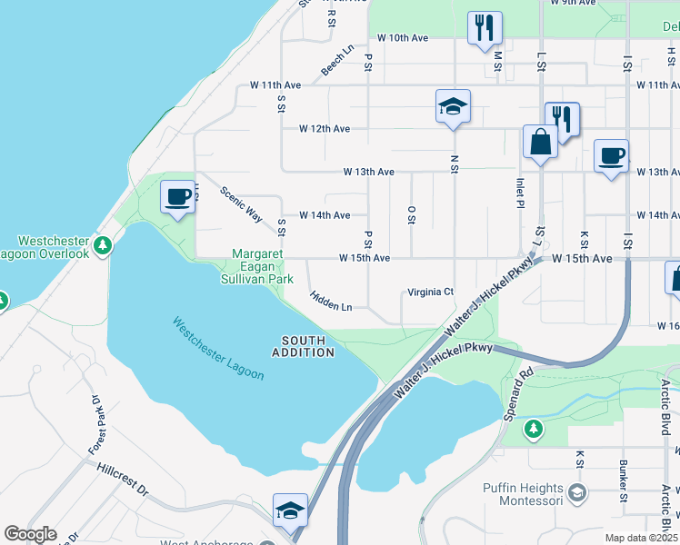 map of restaurants, bars, coffee shops, grocery stores, and more near 1522 West 15th Avenue in Anchorage