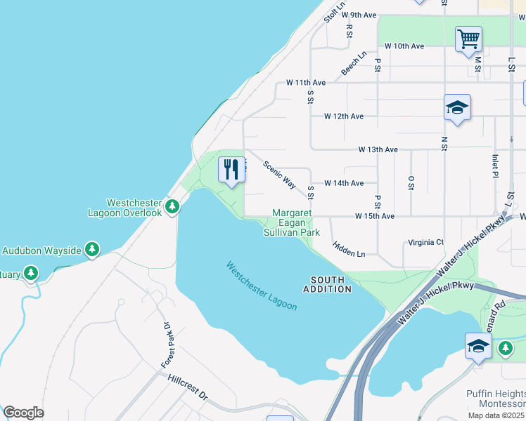 map of restaurants, bars, coffee shops, grocery stores, and more near 1833 West 15th Avenue in Anchorage