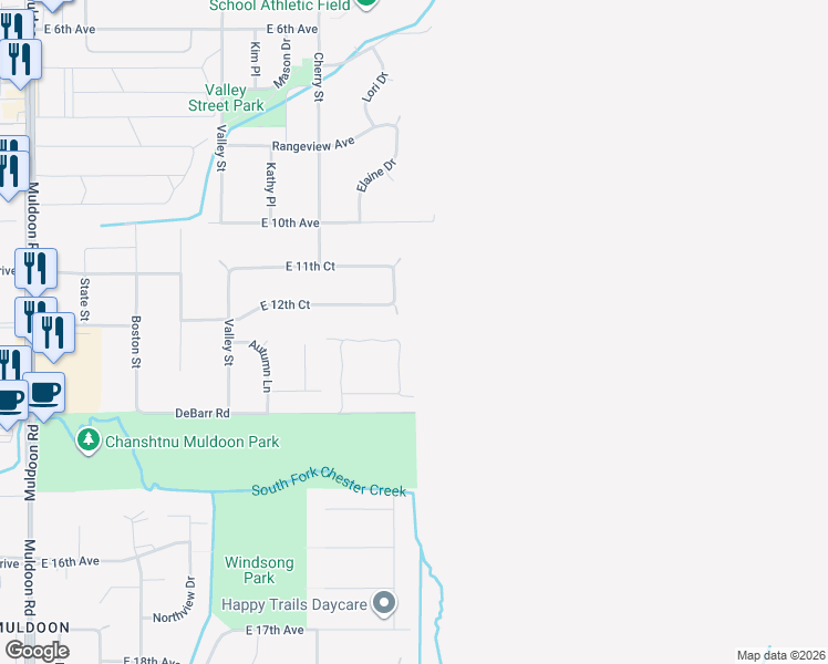 map of restaurants, bars, coffee shops, grocery stores, and more near 1151 Lalande Place in Anchorage