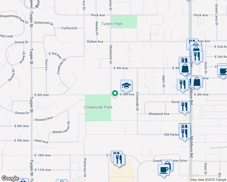map of restaurants, bars, coffee shops, grocery stores, and more near in Anchorage