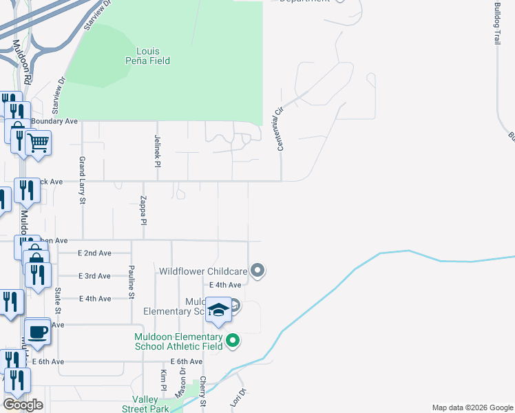 map of restaurants, bars, coffee shops, grocery stores, and more near 265 Yellow Leaf Circle in Anchorage