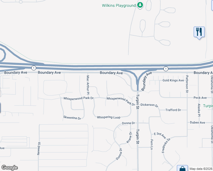 map of restaurants, bars, coffee shops, grocery stores, and more near 179 Rusty Allen Place in Anchorage