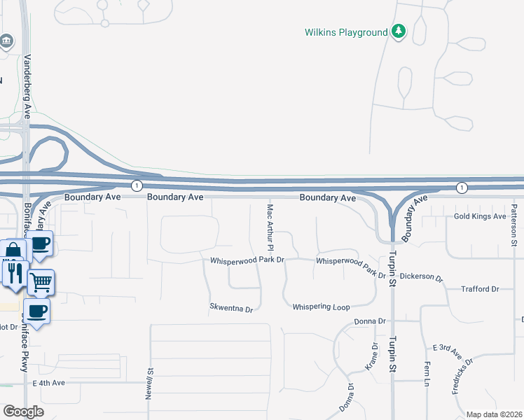 map of restaurants, bars, coffee shops, grocery stores, and more near 143 Willow View Circle in Anchorage