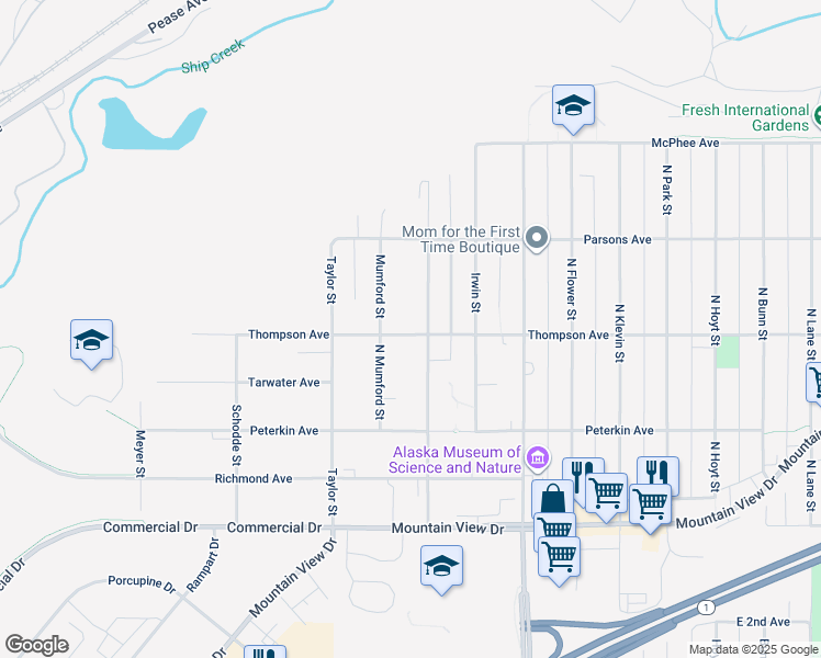 map of restaurants, bars, coffee shops, grocery stores, and more near 532 Price Street in Anchorage