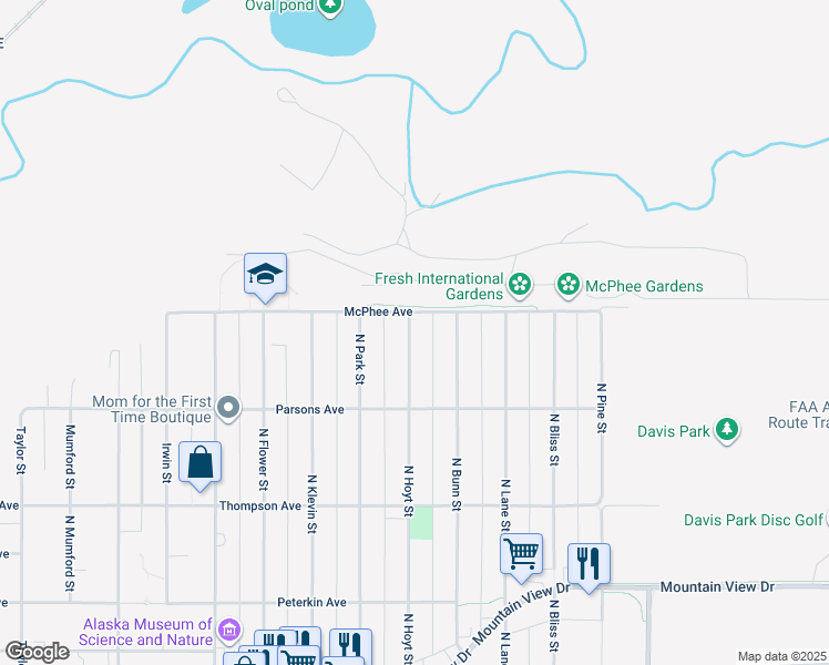 map of restaurants, bars, coffee shops, grocery stores, and more near 4306 McPhee Avenue in Anchorage