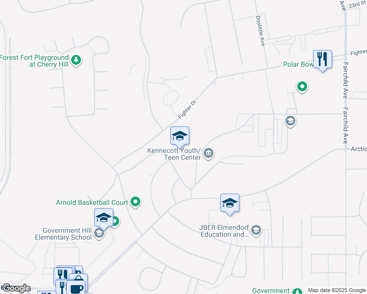 map of restaurants, bars, coffee shops, grocery stores, and more near 5085 10th Street in Anchorage