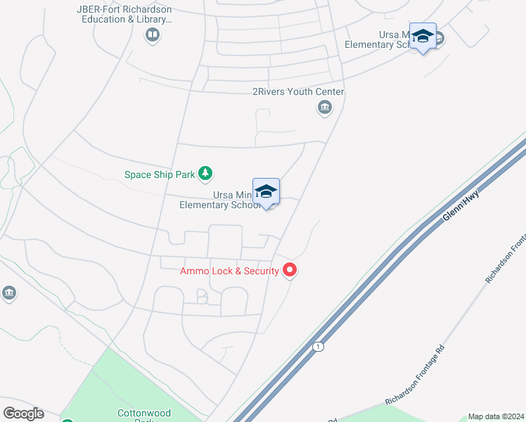 map of restaurants, bars, coffee shops, grocery stores, and more near 336 Hoonah Avenue in Anchorage