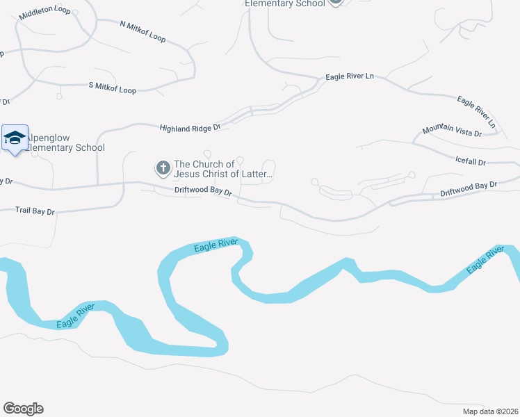 map of restaurants, bars, coffee shops, grocery stores, and more near 8865 Eagle Place Loop in Anchorage