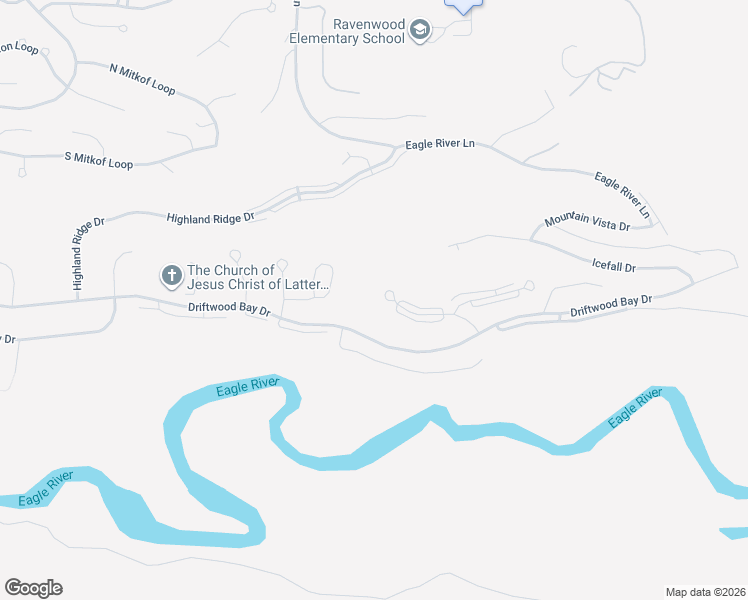 map of restaurants, bars, coffee shops, grocery stores, and more near 20208 Glacier Park Circle in Anchorage