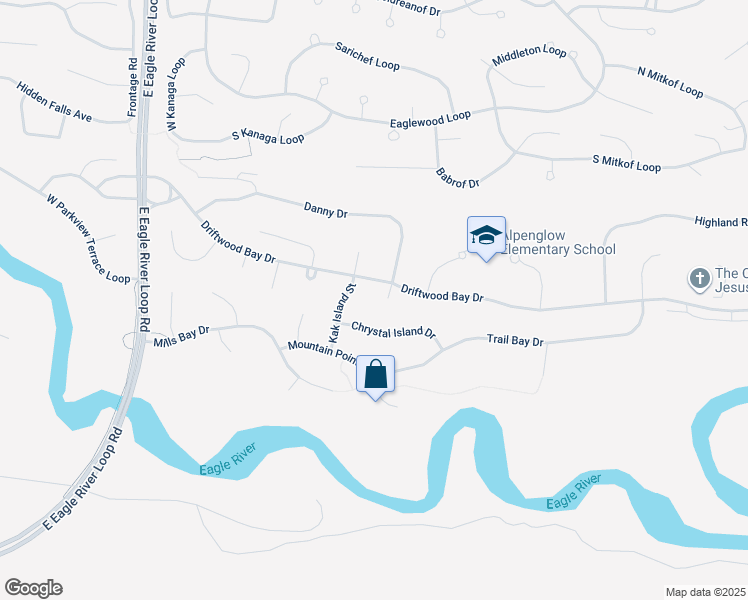 map of restaurants, bars, coffee shops, grocery stores, and more near 8820 Danny Circle in Anchorage