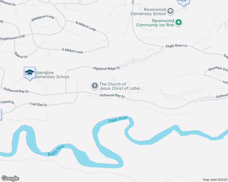 map of restaurants, bars, coffee shops, grocery stores, and more near 8904 Birch Park Cir in Anchorage