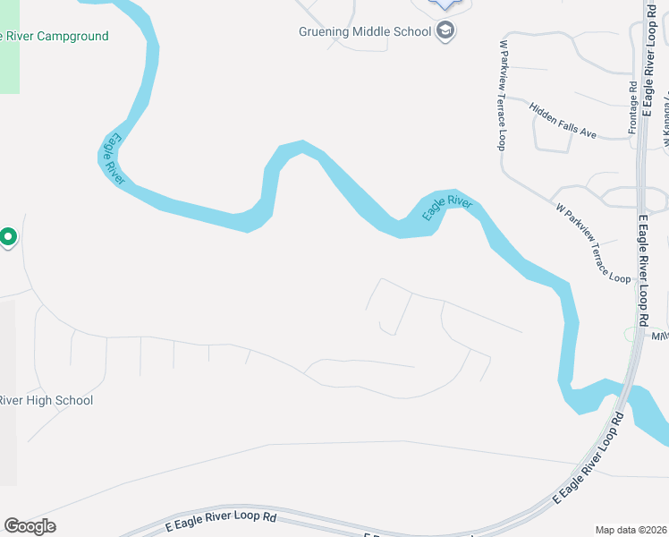 map of restaurants, bars, coffee shops, grocery stores, and more near 17603 Shasta Circle in Eagle River
