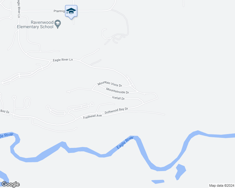 map of restaurants, bars, coffee shops, grocery stores, and more near 20742 Mountainside Drive in Anchorage