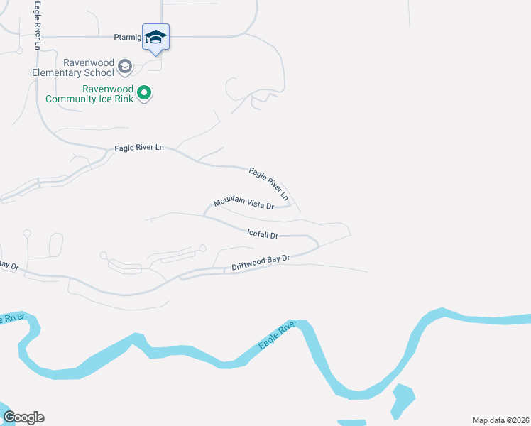 map of restaurants, bars, coffee shops, grocery stores, and more near 20722 Mountain Vista Drive in Anchorage