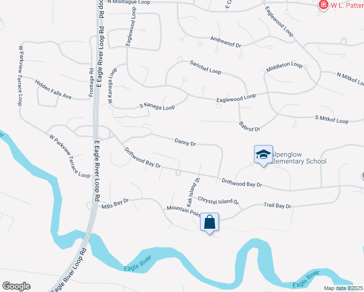 map of restaurants, bars, coffee shops, grocery stores, and more near 18840 Danny Drive in Anchorage