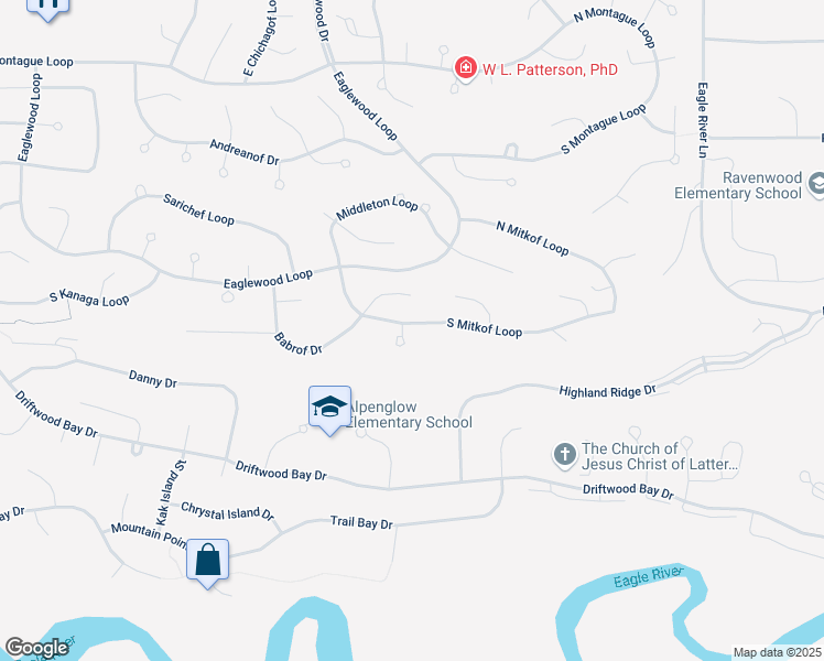 map of restaurants, bars, coffee shops, grocery stores, and more near 9149 Squire Circle in Anchorage