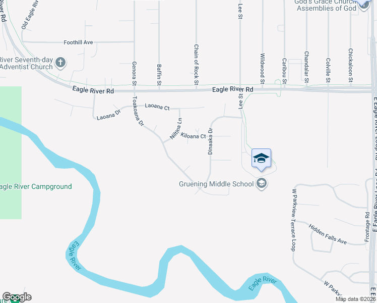 map of restaurants, bars, coffee shops, grocery stores, and more near 9710 Sinina Place in Anchorage
