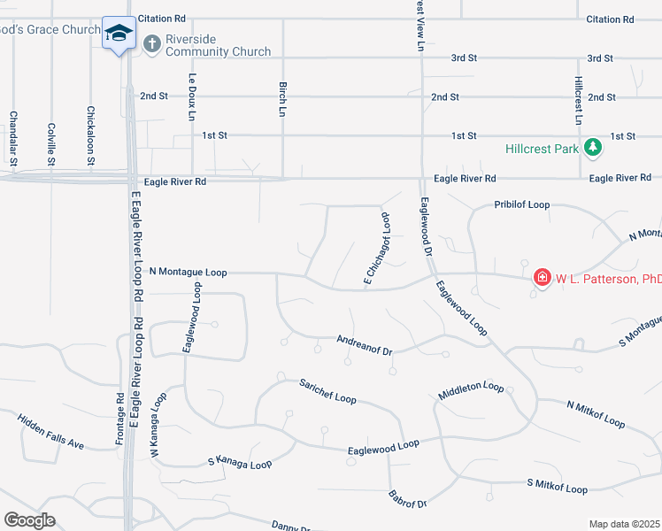 map of restaurants, bars, coffee shops, grocery stores, and more near 8713 North Montague Loop in Anchorage