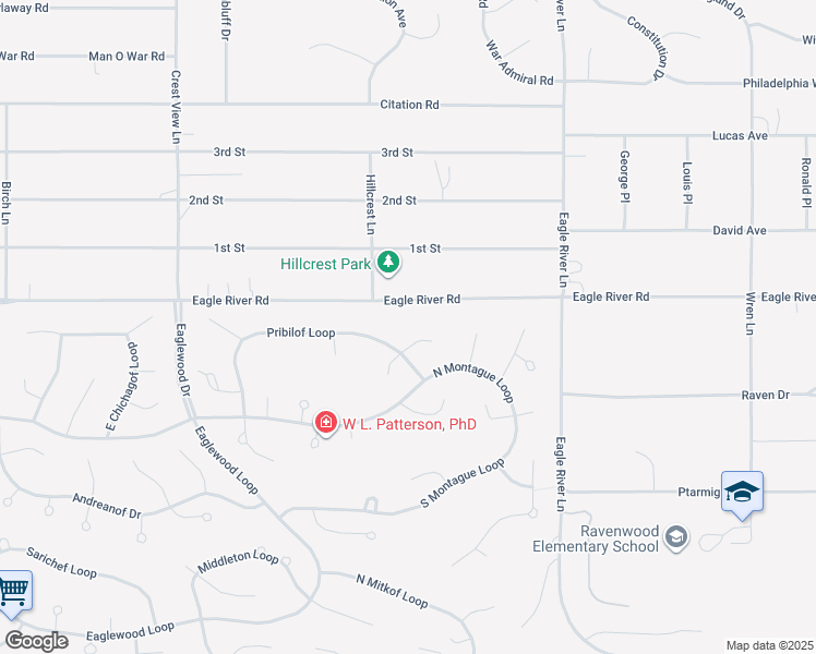 map of restaurants, bars, coffee shops, grocery stores, and more near 19701 Shumagin Circle in Anchorage