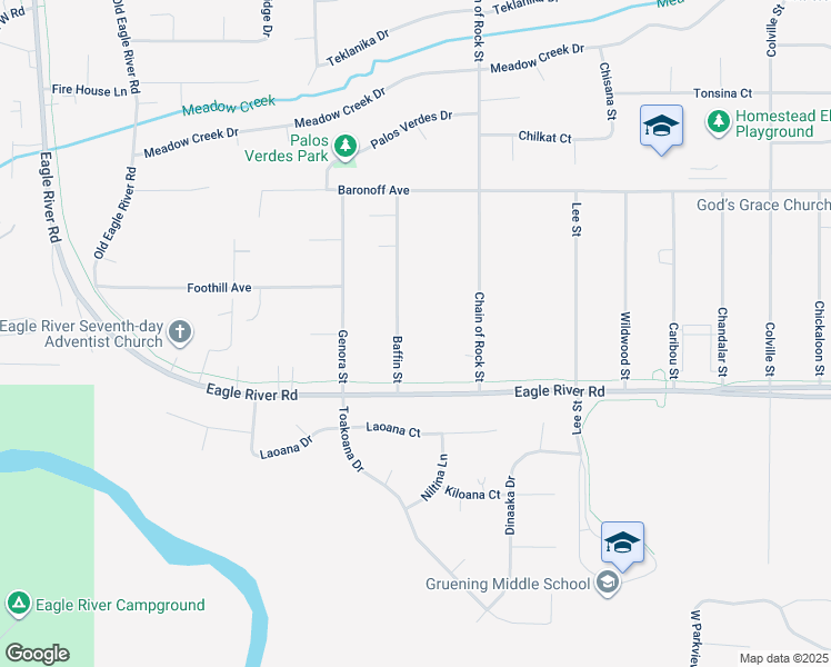map of restaurants, bars, coffee shops, grocery stores, and more near 10011 Baffin Street in Anchorage