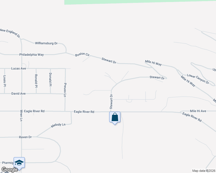 map of restaurants, bars, coffee shops, grocery stores, and more near 21027 Upper Lowland Avenue in Anchorage